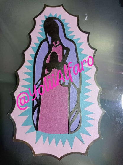 Virgen Maria multicapa, Virgen de Guadalupe, Virgen Santa, incluye diferentes formatos.