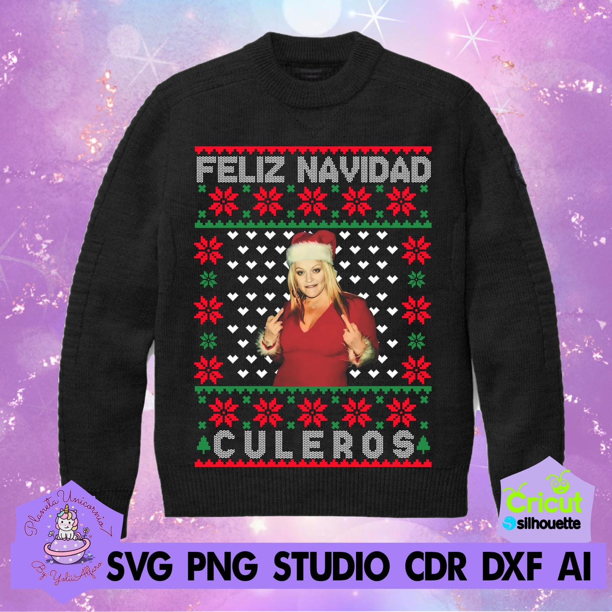 Jenni Rivera feliz navidad cu, incluye tipografia, sweater ugly, ugly sweater, suéter Jenni, cantantes norteños, navidad, sueter Jenni