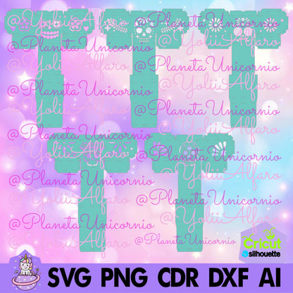 Linternas calaveritas 5 diseños, difuntos, caja calada, cajita caladas, día de muertos