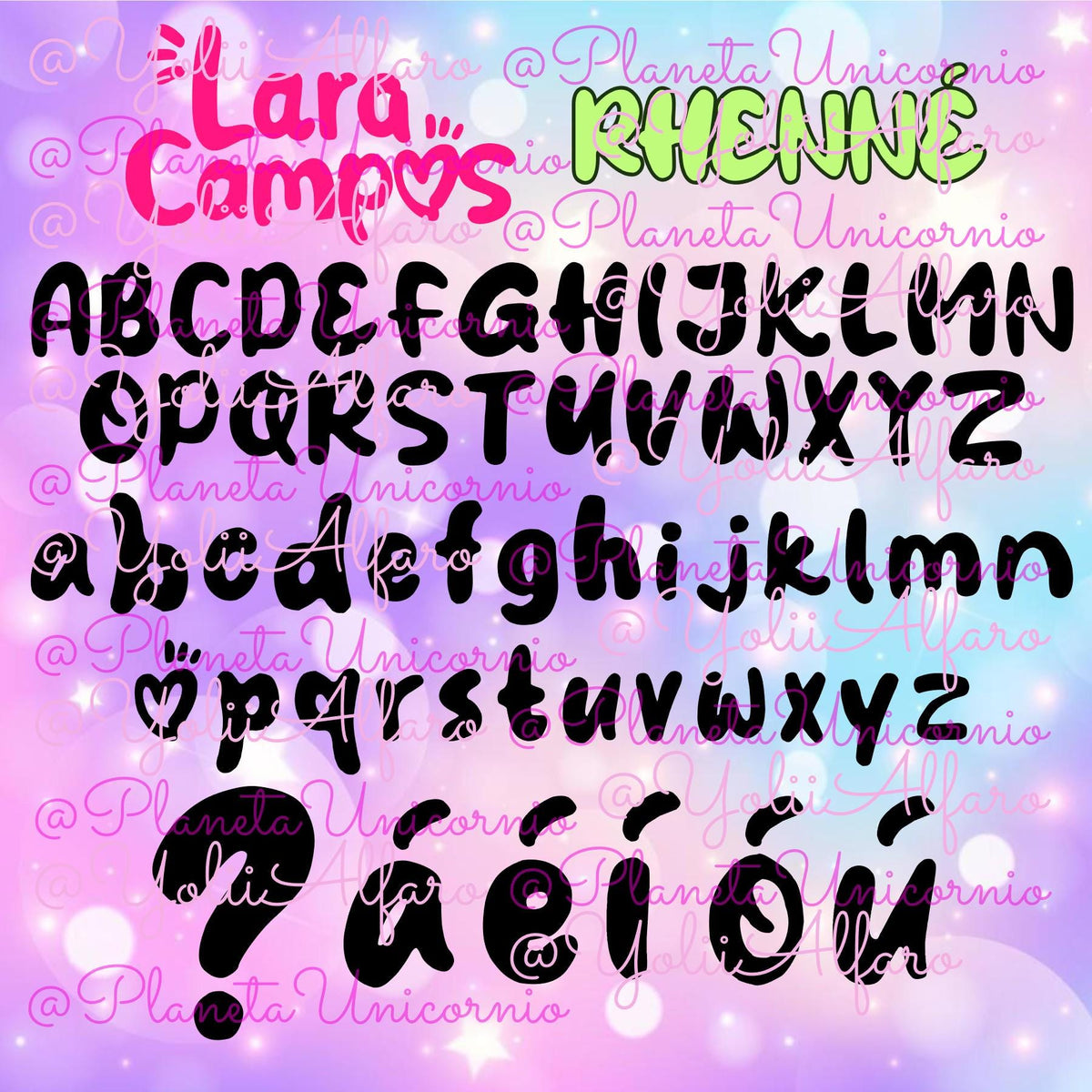 Lara Campos in SVG, PNG and other formats, Rhennéé frog, Cookie, Lara Lara, frog, Lara, Campos. Includes typography in .TTF