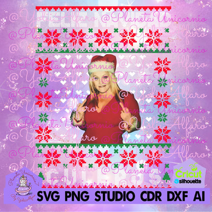 Jenni Rivera feliz navidad cu, incluye tipografia, sweater ugly, ugly sweater, suéter Jenni, cantantes norteños, navidad, sueter Jenni