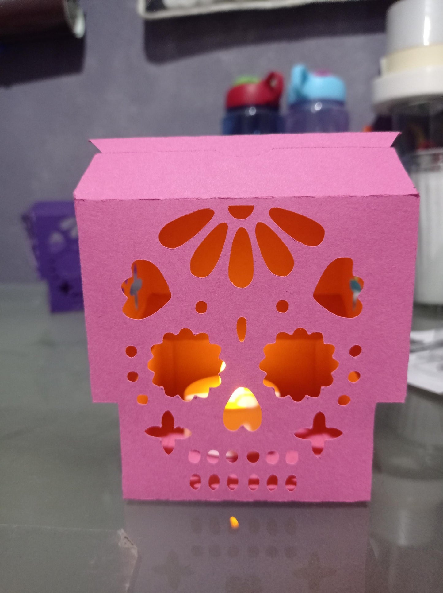 Linternas calaveritas 5 diseños, difuntos, caja calada, cajita caladas, día de muertos