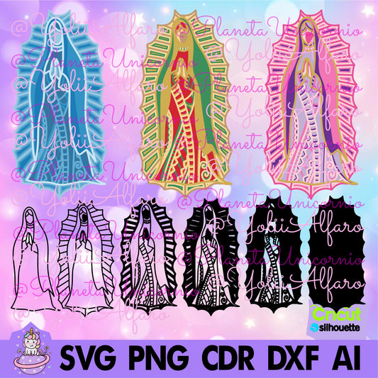 Virgen Santa multicapa, Virgen de Guadalupe, Virgen Maria, Virgen Santa, incluye diferentes formatos.