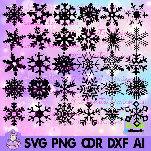 Copos de nieve. Modelo 1. Esferas shaker, esferas, navidad, bambalinas, copos de nieve, esfera. Incluye diferentes formatos.