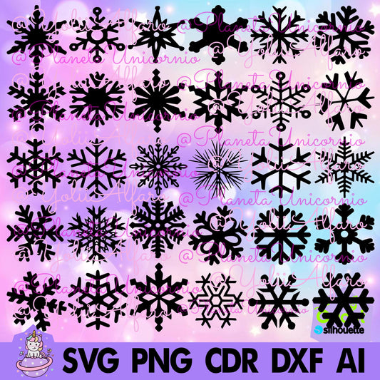 Copos de nieve. Modelo 2. Esferas shaker, esferas, navidad, bambalinas, copos de nieve, esfera. Incluye diferentes formatos.