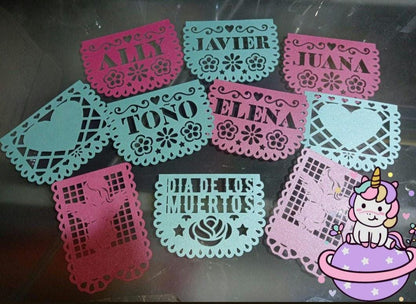 Papel picado Mod 9. Incluye tipografías stencil