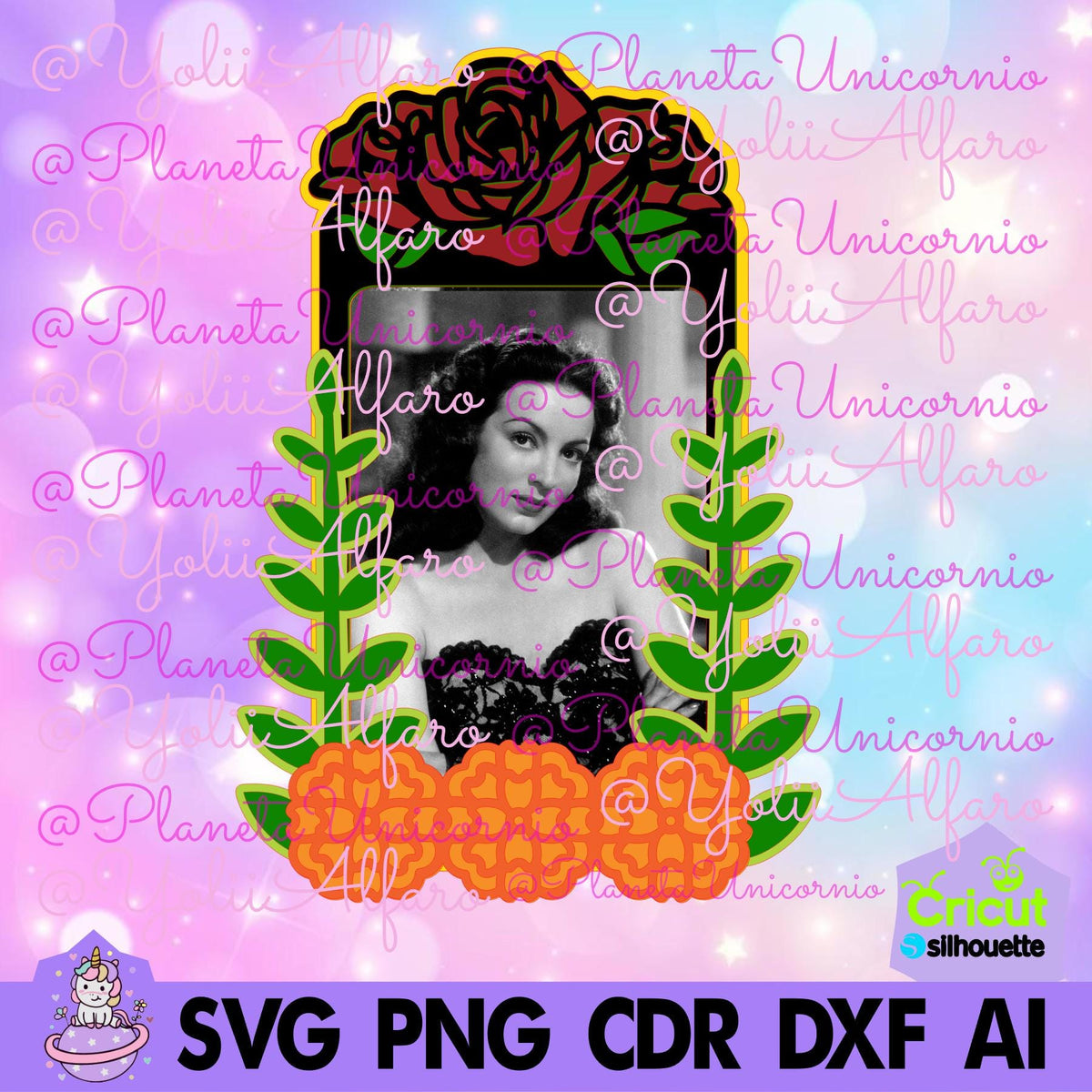 Day of the Dead Photo Frame MOD 3, deceased, niche