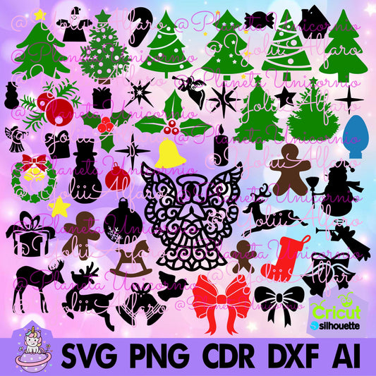Christmas Vol. 1. Shaker ornaments, ornaments, Christmas, baubles, snowflakes, orb. Includes different formats.